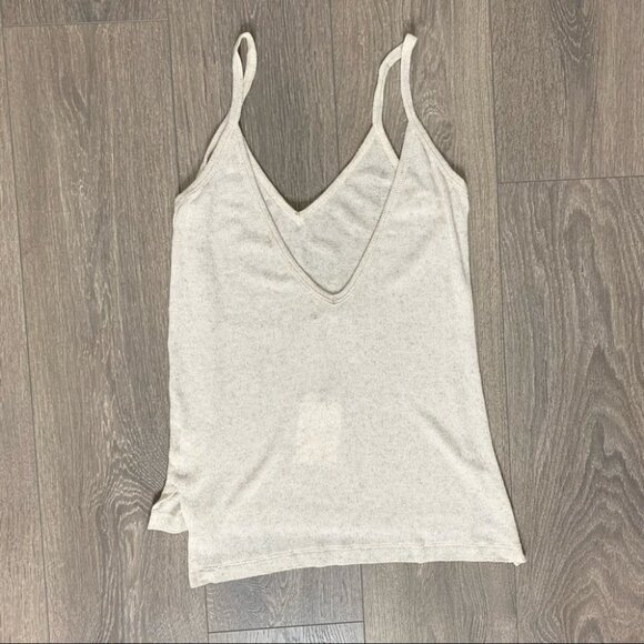 Revolve LNA Cabo Tank Top V-neck Side Slit Scour Taupe Knit V-neck Size XS - Picture 15 of 16
